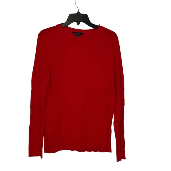 Ann Taylor Red Pearl Button Shoulder Sweater Knit  Pullover Crewneck Women XL - Picture 1 of 8